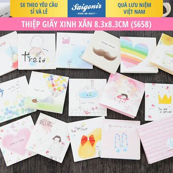 Thiệp giấy Thiệp chúc mừng Thiệp sinh nhật Thiệp cảm ơn size 8.3x8.3cm Đa dạng Thank you card