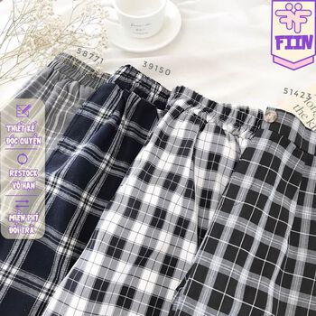 Quần ống suông Baggy kẻ Caro nhiều mẫu Ulzzang Unisex - Made by Fiin