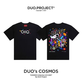 Áo Thun Đen Unisex Cosmos| Áo Phông Tay Cộc DUO Project Unisex Form Rộng Chất Liệu Cotton