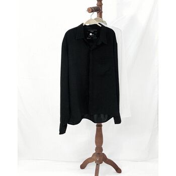 Áo sơmi dấu nút trơn linen