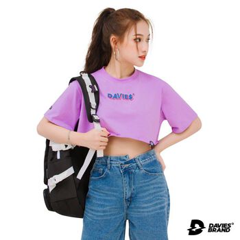 Áo croptop nữ tay lỡ form rộng Davies - Violet Led Text Croptop