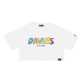 Áo croptop rộng nữ Davies brand - White Painting Croptop
