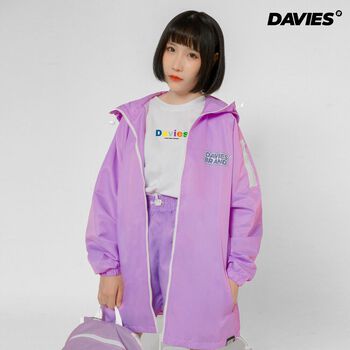 Áo khoác dù nữ form rộng màu tím DAVIES - Basic Mark 3 Jacket purple