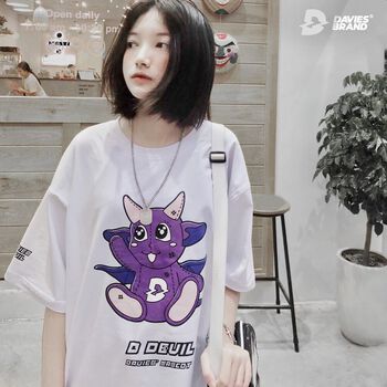 Áo thun nữ tay lỡ form rộng Devil Teddy - Tee local brand DAVIES.