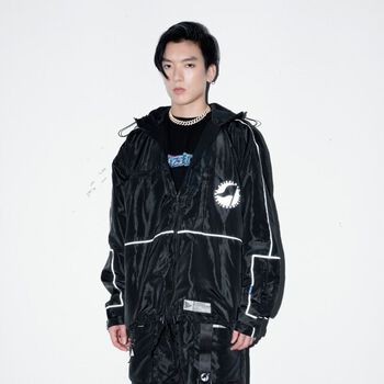 Áo khoác dù 5 túi AZIER (logo + viền phản quang)