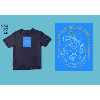 ÁO THUN UNISEX COTTON 100% IN HÌNH FLY ME TO THE MOON FOR GREAT JOURNEY ( navy) ÁO THUN UNISEX COTTON 100% IN HÌNH FLY ME TO THE MOON FOR GREAT JOURNEY ( navy)