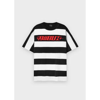 BOBUI RACING STRIPED WHITE TEES/ BLACK