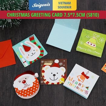Thiệp giấy Thiệp giáng sinh Saigonir Xmas Card Thiệp chúc mừng Noel 7.2x7.2cm Giấy dày cao cấp Đa dạng mẫu mã [S810]