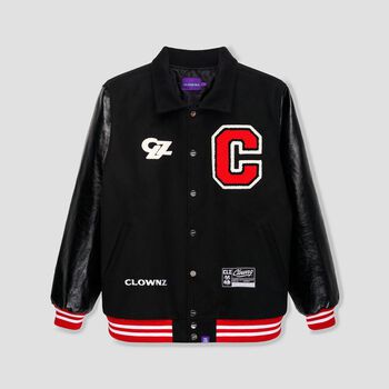 Áo khoác varsity jacket unisex nam nữ, local brand Clownz The Laughter vải dạ cao cấp, form rộng