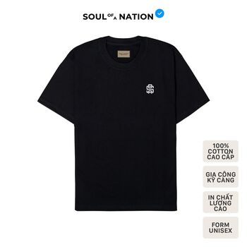 Áo thun unisex In cao cấp họa tiết nhỏ, đơn giản MONOGRAM form basic 100% cotton premium SOUL OF A NATION - Đen/Trắng