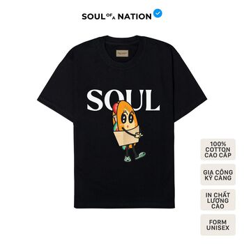 Áo thun unisex In hình Bánh mì Việt Nam form basic 100% cotton premium SOUL OF A NATION - Đen