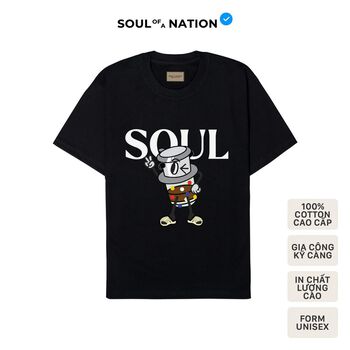Áo thun unisex In hình Cà phê Việt Nam form basic 100% cotton premium SOUL OF A NATION - Đen