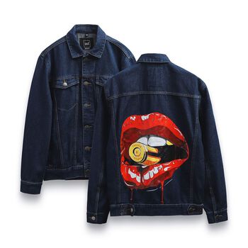 Áo Khoác Jean Nam INF Xanh In Hình Lưng, Chất Vải Denim Cotton Dày Dặn, AK002809, SOMEHOW