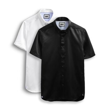 Áo Sơ Mi Nam INF NT Black White, chất Vải Cotton Dày Dặn Cao Cấp, SM005394, SOMEHOW