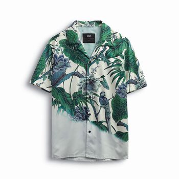 Áo Sơ Mi Nam Ngắn Tay In Shape Bird, Vải Cotton Lụa Form Regular NUMBI SM005366 , SOMEHOW