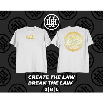 ÁO THUN CALIGRAPHY IN HÌNH CREATE THE LAW BREAK THE LAW