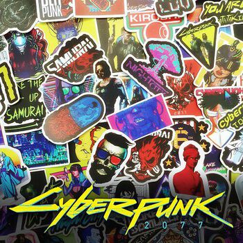 Bộ hình dán game Cyberpunk 2077 sticker pvc chống nước cao cấp, không bay màu - Owl Sticker