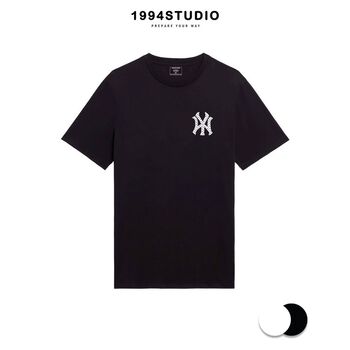 Áo Thun Unisex Nữ Nam Form Rộng Tay Lỡ Vải Mịn Cotton Mặc Thoáng Mát Màu Đen Trắng NEW NY - 1994 Studio