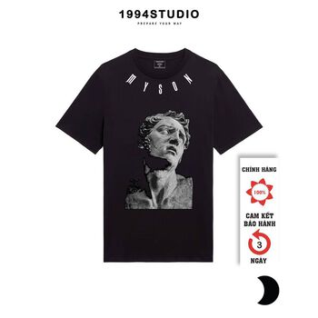 Áo Thun Unisex Nữ Nam Form Rộng Tay Lỡ Vải Mịn Cotton Mặc Thoáng Mát Màu Đen Trắng unisex - 1994sutio