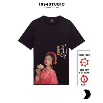 Áo Thun Unisex Nữ Nam Form Rộng Tay Lỡ Vải Mịn Cotton Mặc Thoáng Mát Màu Đen Trắng renai unisex - 1994studio