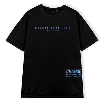 Áo thun phản quang chuyển màu theo ánh sáng - PURPLE TO BLUE HOLOGRAM TEE Change Your Mind - 2 màu đen trắng