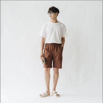 Quần đùi nam dáng rộng SSSTUTTER chất liệu thô mềm thoáng mát thiết kế cạp chun thoải mái over shorts