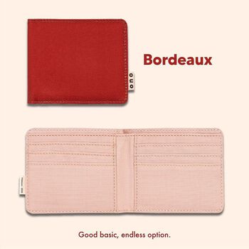 Ví gập Ono vải canvas - Màu đỏ đô