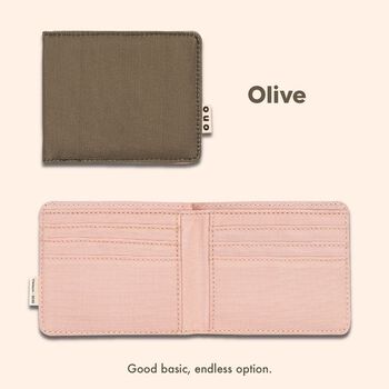 Ví gập Ono vải canvas - Màu xanh rêu