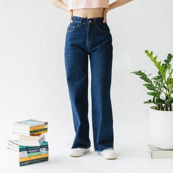 Quần jean nữ SSSTUTTER ống rộng cạp cao Straight Jeans ver.2