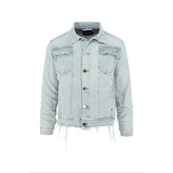 Áo Khoác Light Blue Whiskering Denim (D07)