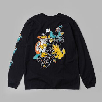 Áo Thun Gori Oldskull - Goricycle Tay Dài - Đen