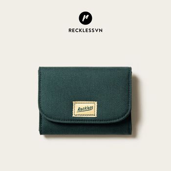 [Mã LT50 giảm 50k đơn 250k] Ví Vải Nắp Gập Màu Trơn Reckless Claire Wallet Polyester Kháng Nước