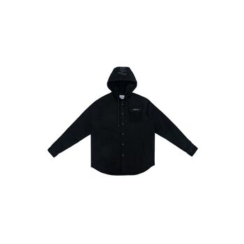 /public icon/ ZIGZAG HOODED KHAKI JACKET™ - BLACK