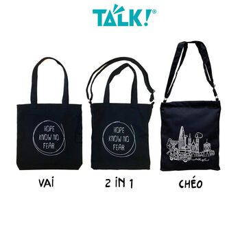 Túi Tote In Họa Tiết Canvas - May TALK!