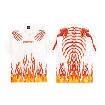 ÁO SƠ MI [ URBAN MONKEY ] PUNK FLAME - TRẮNG