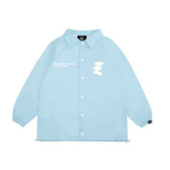 [TẶNG TÚI TOTE] ÁO KHOÁC BIỂU TƯỢNG XANH TRẮNG - BLACK MONKEY LOGO SYMBOLIZED COACH JACKET