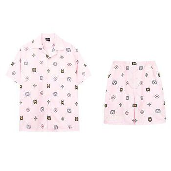 ĐỒ BỘ [ URBAN MONKEY ] LOLIPOP - HỒNG ( SƠ MI - QUẦN SHORT )