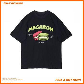 Áo thun MACARON - [ĐEN]