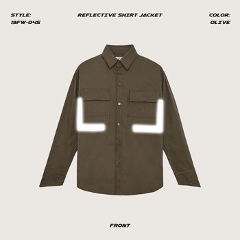 REFLECTIVE SHIRT JACKET OLIVE