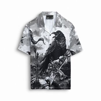 Áo Sơ Mi Nam INF Print Crow , Chất Cotton Dày Dặn , SM005438,SOMEHOW