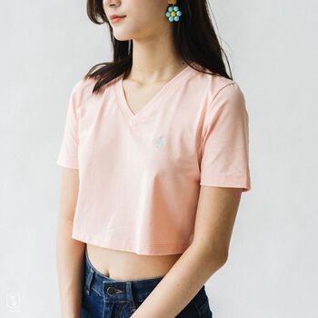 Áo croptop SSSTUTTER cổ tim thêu hoạ tiết Anchor Tee