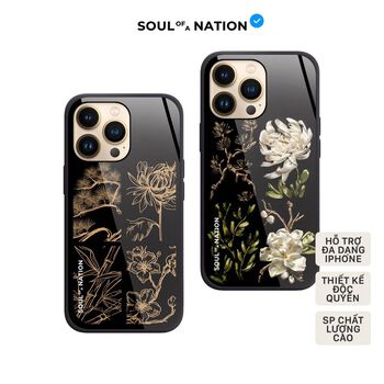 Ốp lưng iPhone Lưng Kính in hình Tứ Quân Tử (Tùng Cúc Trúc Mai) 11/11promax/12/12promax/13/13promax phụ kiện điện thoại