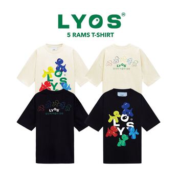 Áo Thun LYOS 5 Rams Đen/ Kem