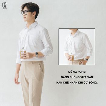 Áo sơ mi nam SSSTUTTER dài tay có túi ngực vải bamboo thoáng mát classic shirt Áo sơ mi nam SSSTUTTER dài tay có túi ngực vải bamboo thoáng mát classic shirt