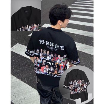 MENDE - Black Celeb Shirt - Áo sơ mi nam tay ngắn