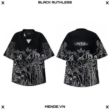 MENDE - Black Ruthless - áo sơ mi tay ngắn MENDE chính hãng