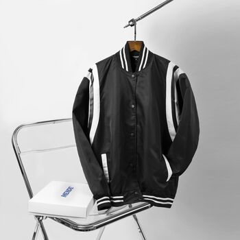 MENDE - Pratice Varsity Black - Áo khoác bóng chày vải dù