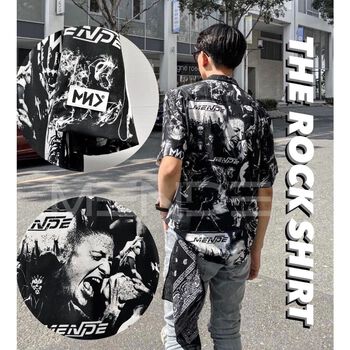 MENDE - Rock Shirt - áo sơ mi tay ngắn ngầu dữ dội của MENDE chính hãng MENDE - Rock Shirt - áo sơ mi tay ngắn ngầu dữ dội của MENDE chính hãng