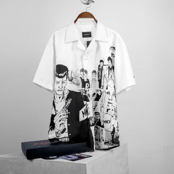 MENDE - Ruku Shirt - Áo Sơ Mi Nam Tay Ngắn Hoạ Tiết Truyện Tranh
