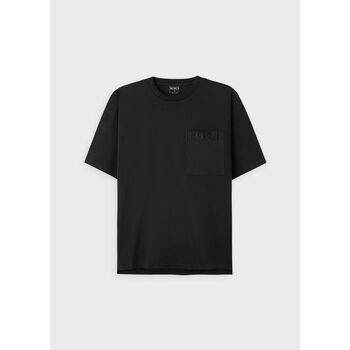 EMBROIDERED LOGO POCKET TEES/ BLACK